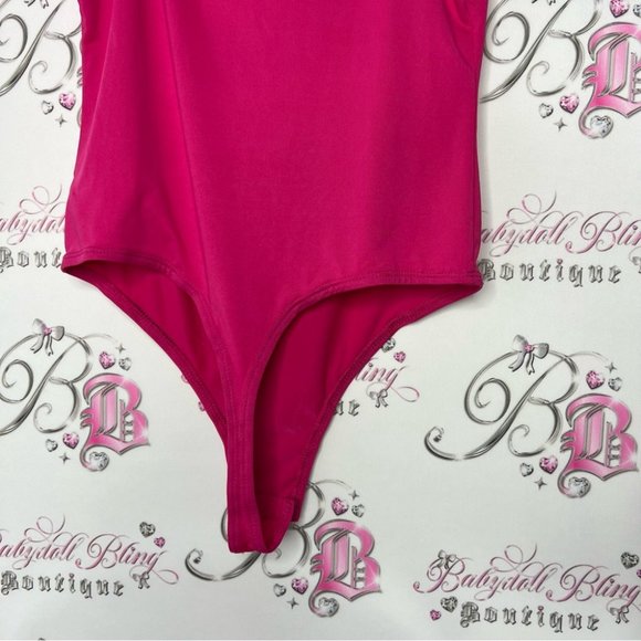 Wetseal bustier body suit babydoll style pink strappy tank top corset cups - Picture 4 of 8